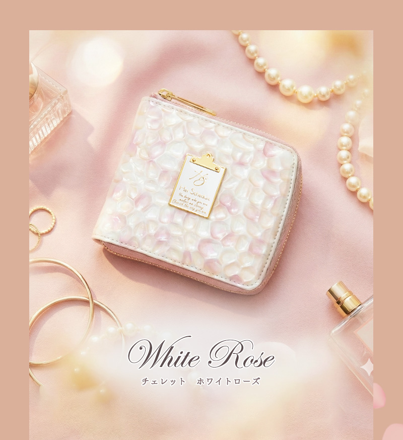 新品 HerSchedule チェレットホワイトローズ HerSchedule】チェレットbillfold（二つ折りウォレット）シリーズ