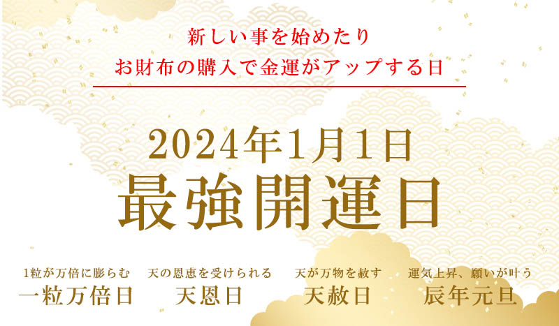 2024年1月1日は一粒万倍日・天赦日・天恩日・辰年元旦が重なる最強開運日、それぞれ解説します